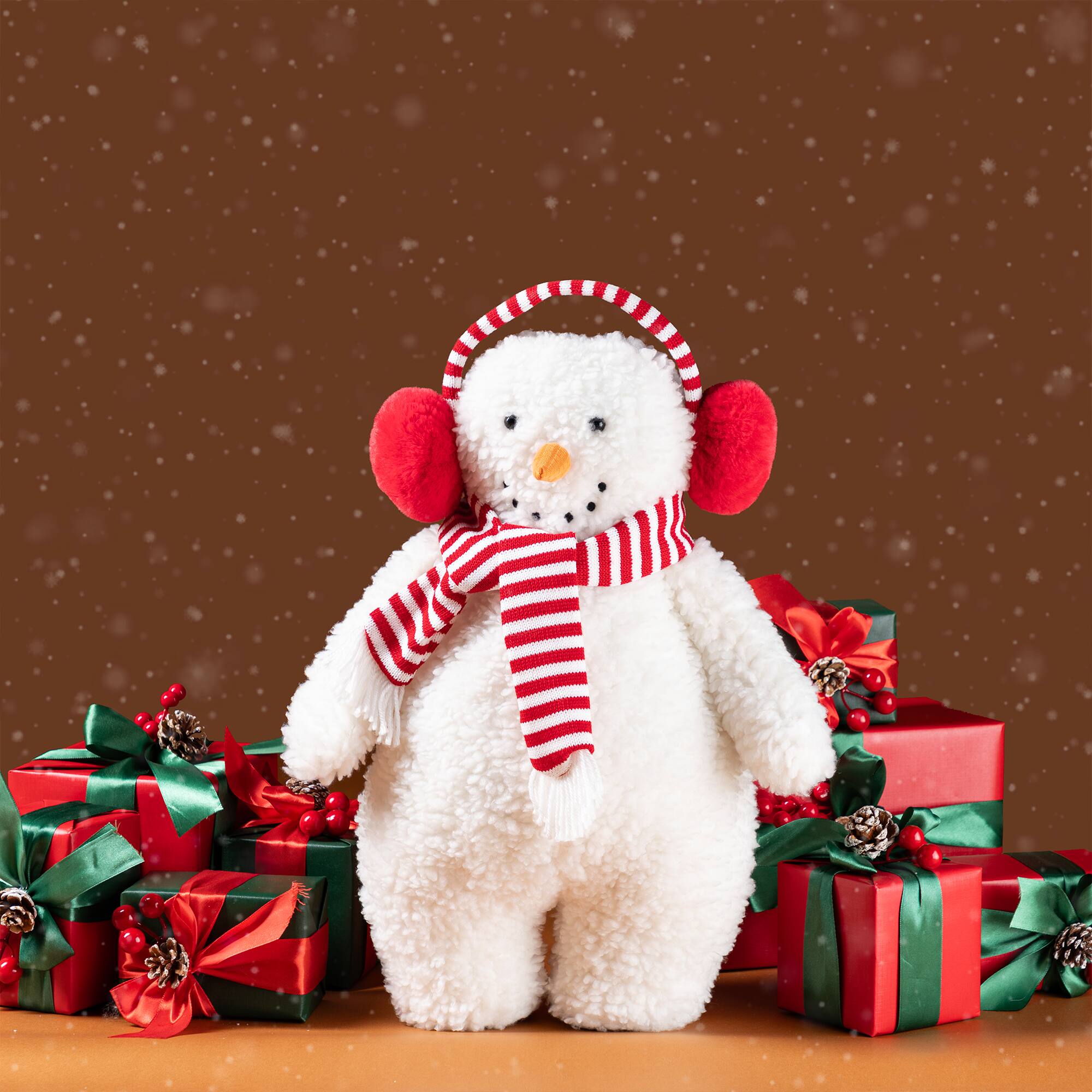 Glitzhome® 17.75"H Christmas Fabric Standing Snowman